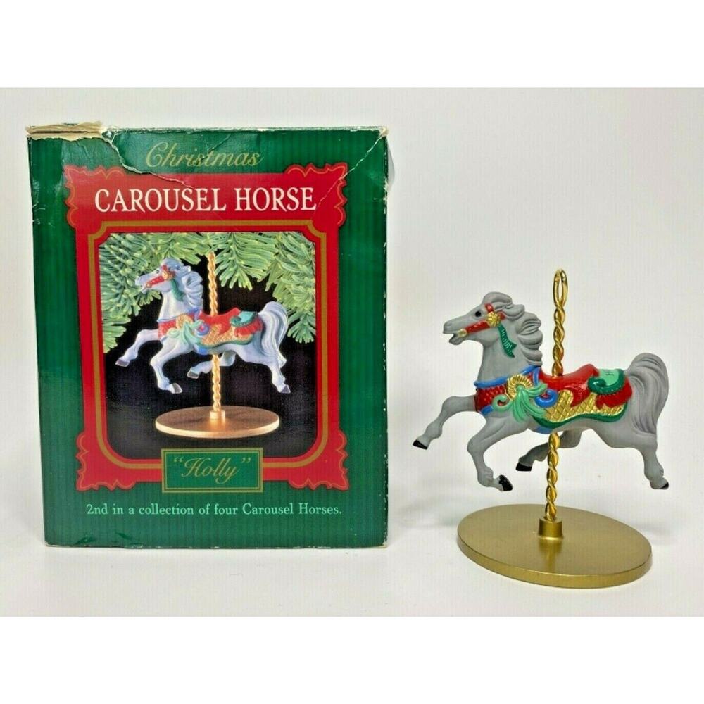 1989 Hallmark "Holly" Carousel Horses Ornament U21